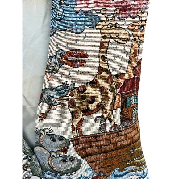 Vintage Tapestry Vest Womens Medium Noahs Ark Sunday School Church 90s - Picture 3 of 10